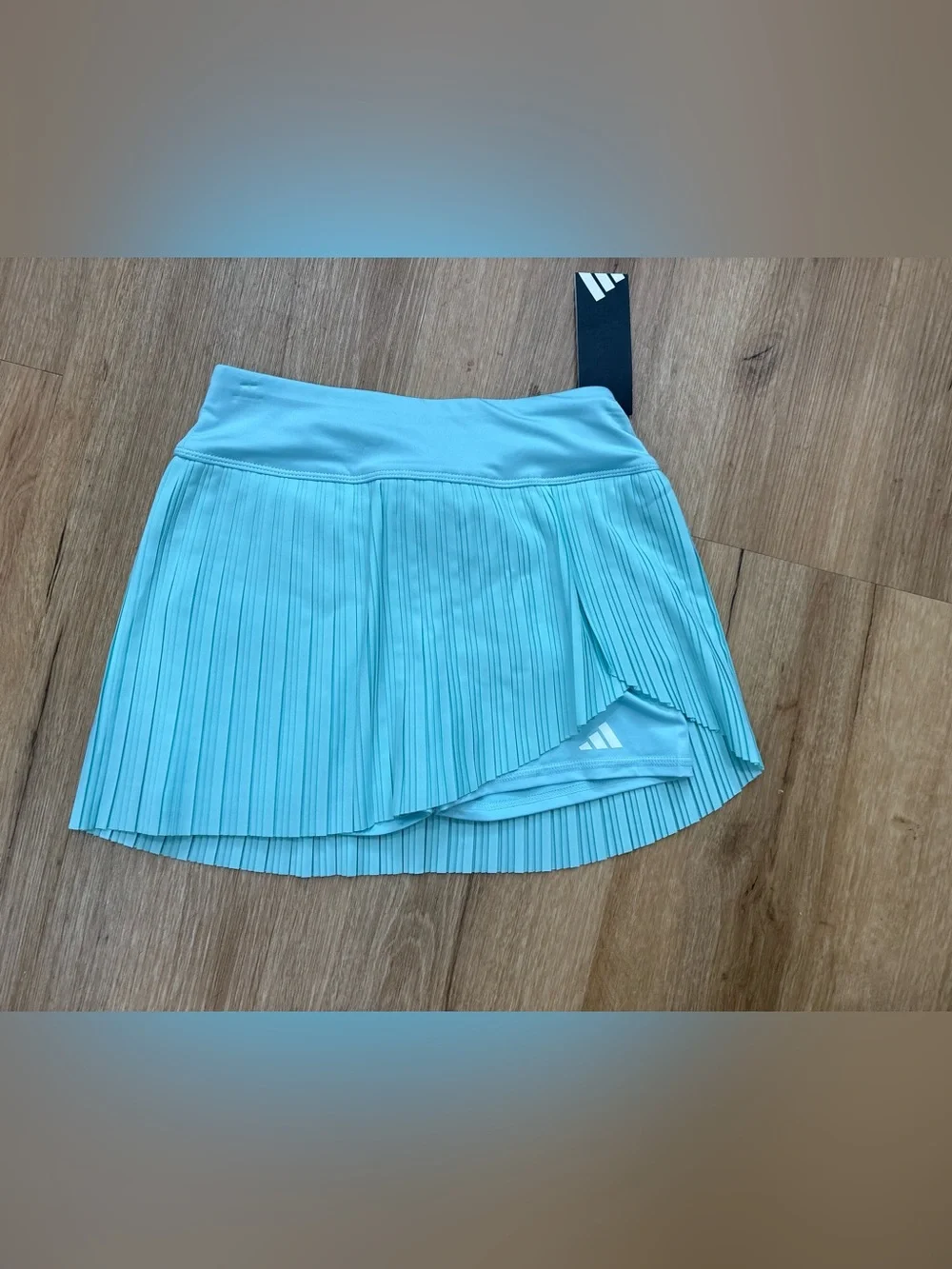 Adidas Women's Pleated Tennis Skort in Light Aqua athletic comfy flowy
